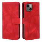 For iPhone 13 Skin Feel Geometric Lines Leather Phone Case(Red) - 2