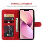 For iPhone 13 Skin Feel Geometric Lines Leather Phone Case(Red) - 3