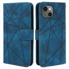 For iPhone 13 Skin Feel Geometric Lines Leather Phone Case(Blue) - 2