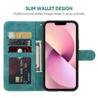 For iPhone 13 Skin Feel Geometric Lines Leather Phone Case(Green) - 3