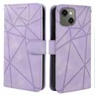 For iPhone 13 Skin Feel Geometric Lines Leather Phone Case(Purple) - 2