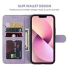 For iPhone 13 Skin Feel Geometric Lines Leather Phone Case(Purple) - 3