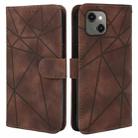 For iPhone 13 Skin Feel Geometric Lines Leather Phone Case(Brown) - 2