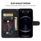 For iPhone 12 / 12 Pro Skin Feel Geometric Lines Leather Phone Case(Black) - 3