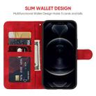 For iPhone 12 / 12 Pro Skin Feel Geometric Lines Leather Phone Case(Red) - 3