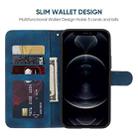 For iPhone 12 / 12 Pro Skin Feel Geometric Lines Leather Phone Case(Blue) - 3