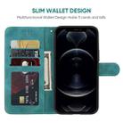 For iPhone 12 / 12 Pro Skin Feel Geometric Lines Leather Phone Case(Green) - 3