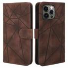 For iPhone 12 / 12 Pro Skin Feel Geometric Lines Leather Phone Case(Brown) - 2