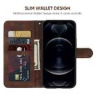 For iPhone 12 / 12 Pro Skin Feel Geometric Lines Leather Phone Case(Brown) - 3