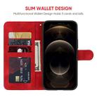 For iPhone 12 Pro Max Skin Feel Geometric Lines Leather Phone Case(Red) - 3