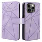 For iPhone 12 Pro Max Skin Feel Geometric Lines Leather Phone Case(Purple) - 2