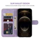 For iPhone 12 Pro Max Skin Feel Geometric Lines Leather Phone Case(Purple) - 3