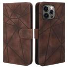 For iPhone 12 Pro Max Skin Feel Geometric Lines Leather Phone Case(Brown) - 2