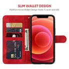 For iPhone 12 mini Skin Feel Geometric Lines Leather Phone Case(Red) - 3