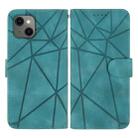 For iPhone 12 mini Skin Feel Geometric Lines Leather Phone Case(Green) - 2