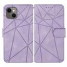 For iPhone 12 mini Skin Feel Geometric Lines Leather Phone Case(Purple) - 2