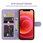 For iPhone 12 mini Skin Feel Geometric Lines Leather Phone Case(Purple) - 3