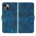 For iPhone 13 mini Skin Feel Geometric Lines Leather Phone Case(Blue) - 2