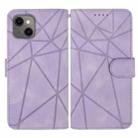 For iPhone 13 mini Skin Feel Geometric Lines Leather Phone Case(Purple) - 2