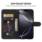 For iPhone 16 Pro Max Skin Feel Geometric Lines Leather Phone Case(Black) - 3