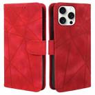 For iPhone 16 Pro Max Skin Feel Geometric Lines Leather Phone Case(Red) - 2