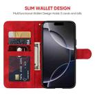 For iPhone 16 Pro Max Skin Feel Geometric Lines Leather Phone Case(Red) - 3