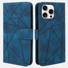 For iPhone 16 Pro Max Skin Feel Geometric Lines Leather Phone Case(Blue) - 2