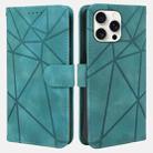 For iPhone 16 Pro Max Skin Feel Geometric Lines Leather Phone Case(Green) - 2