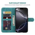 For iPhone 16 Pro Max Skin Feel Geometric Lines Leather Phone Case(Green) - 3