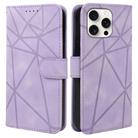 For iPhone 16 Pro Max Skin Feel Geometric Lines Leather Phone Case(Purple) - 2