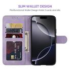 For iPhone 16 Pro Max Skin Feel Geometric Lines Leather Phone Case(Purple) - 3