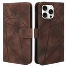 For iPhone 16 Pro Max Skin Feel Geometric Lines Leather Phone Case(Brown) - 2