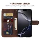 For iPhone 16 Pro Max Skin Feel Geometric Lines Leather Phone Case(Brown) - 3