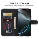 For iPhone 16 Pro Skin Feel Geometric Lines Leather Phone Case(Black) - 3