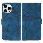 For iPhone 16 Pro Skin Feel Geometric Lines Leather Phone Case(Blue) - 2