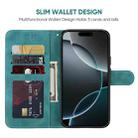 For iPhone 16 Pro Skin Feel Geometric Lines Leather Phone Case(Green) - 3