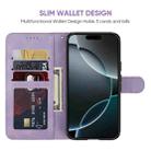 For iPhone 16 Pro Skin Feel Geometric Lines Leather Phone Case(Purple) - 3