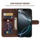 For iPhone 16 Pro Skin Feel Geometric Lines Leather Phone Case(Brown) - 3