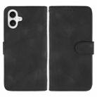 For iPhone 16 Plus Skin Feel Geometric Lines Leather Phone Case(Black) - 2