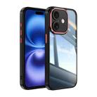 For iPhone 16 Acrylic Hybrid TPU Armor Shockproof Phone Case(Black Red) - 1