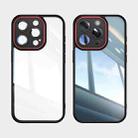 For iPhone 16 Acrylic Hybrid TPU Armor Shockproof Phone Case(Black Red) - 2