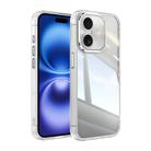 For iPhone 16 Acrylic Hybrid TPU Armor Shockproof Phone Case(Transparent) - 1