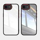 For iPhone 16e Acrylic Hybrid TPU Armor Shockproof Phone Case(Black Red) - 2