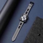 For Apple Watch SE 2023 44mm Mesh Calfskin Genuine Leather Watch Band(Grey) - 2
