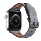 For Apple Watch SE 2023 40mm Mesh Calfskin Genuine Leather Watch Band(Grey) - 1