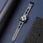 For Apple Watch Series 7 45mm Mesh Calfskin Genuine Leather Watch Band(Grey) - 2