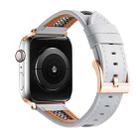 For Apple Watch SE 40mm Mesh Calfskin Genuine Leather Watch Band(White) - 1