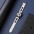 For Apple Watch SE 40mm Mesh Calfskin Genuine Leather Watch Band(White) - 2