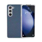 For Samsung Galaxy Z Fold5 Kevlar Carbon Fiber Ultra-thin Shockproof Phone Case(Blue) - 1