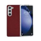 For Samsung Galaxy Z Fold5 Kevlar Carbon Fiber Ultra-thin Shockproof Phone Case(Red) - 1